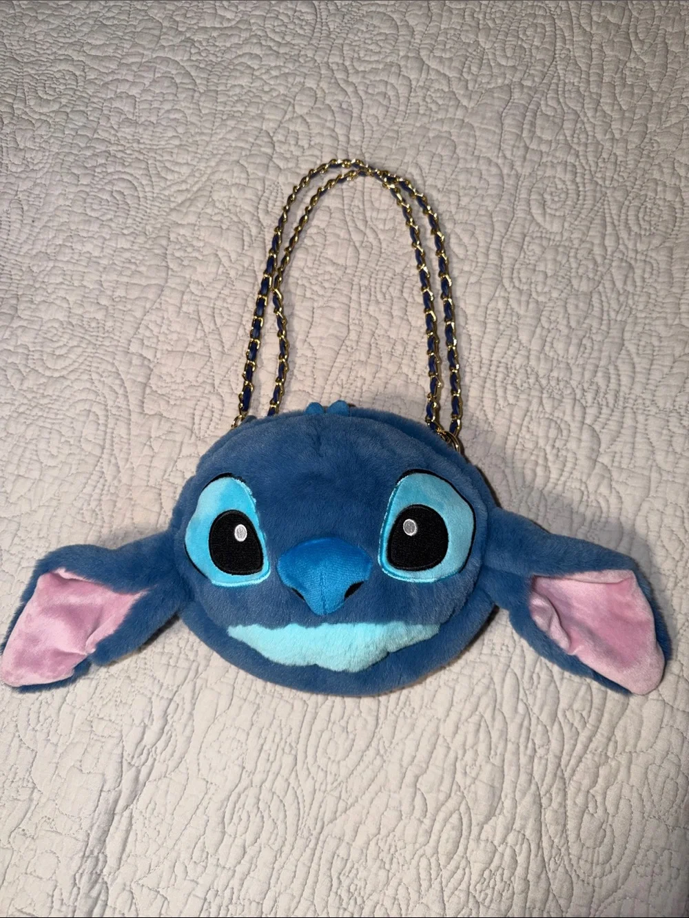 SHEIN Blue Plush Character Crossbody Bag with Pink Ear Accents